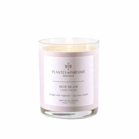 Bougie végétale parfumée Rêve de lin - 180g
