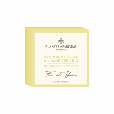  Savon de Marseille à l'Aloé vera senteur Thé  et  Yuzu - 100g