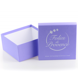 Large purple gift box + ribbon