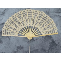 Handmade White Lace Fan - 27cm