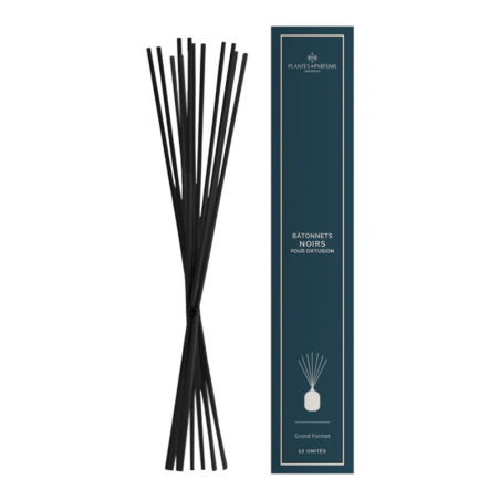 12 batonnets noirs pour diffuseurs - 35cm