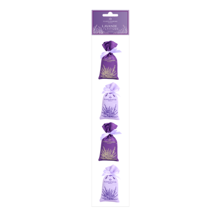 Chapelet de 4 sachets satinés fleurs de Lavande