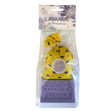 Lot : 1 sachet de Lavande + 1 savon de Marseille Lavande 100g