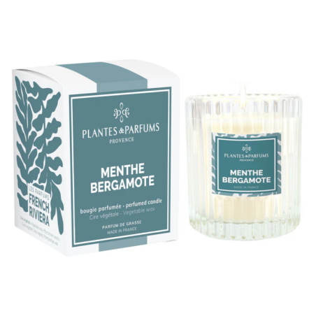 Mint Bergamot Scented Candle – Plant-based wax – Made in Provence – Fresh and natural fragrance