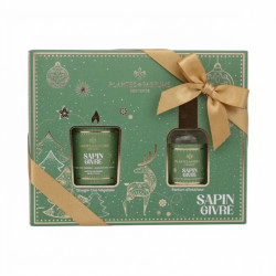 Coffret Sapin Givrée : Bougie Végétale parfumée 75g  et  Parfum d'intérieur 50ml