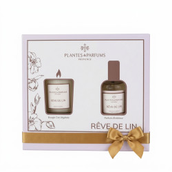 Coffret Rêve de Lin – Bougie et Parfum | Folies de Provence