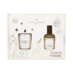 Coffret Flocon de Neige : Bougie Végétale parfumée 75g  et  Parfum d'intérieur 50ml